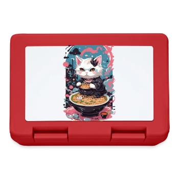 Katze Goth Pastel Ramen Nudelsuppe Kawaii - Brotdose - Rot - Vorne