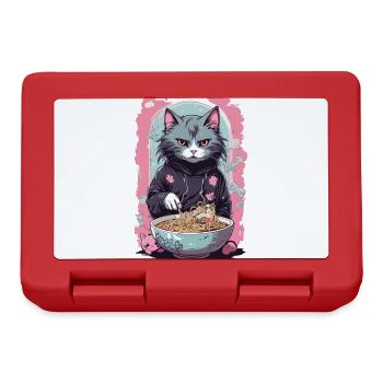 Anime Ramen Chat Japonais Soupe De Nouilles Art - Boîte à goûter - rouge - Devant
