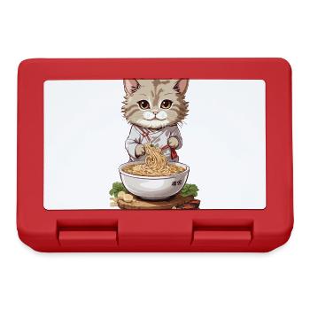 Kawaii chat Ramen soupe de nouilles Design Otaku Mode - Boîte à goûter - rouge - Devant