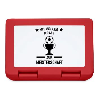 Mit voller Kraft zur Fußball Meisterschaft - Brotdose - Rot - Vorne