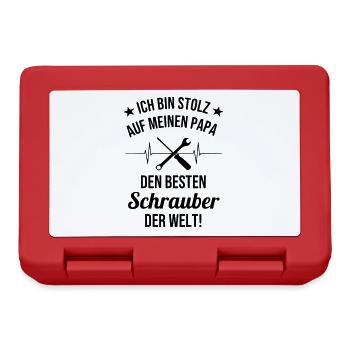 Ich bin stolz auf meinen Papa den besten Schrauber - Brotdose - Rot - Vorne