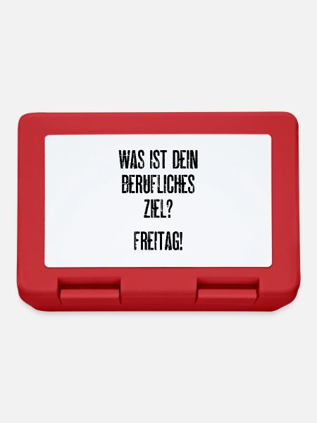 Was Ist Dein Berufliches Ziel? Freitag! Fun Arbeit - Brotdose - Rot