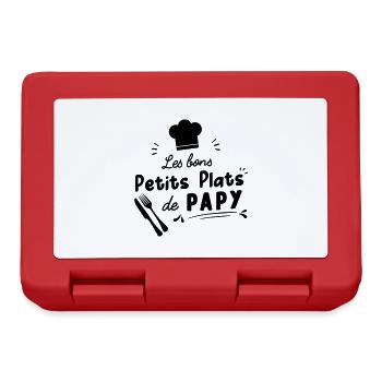 bon petit plat de papy - Boîte à goûter - rouge - Devant