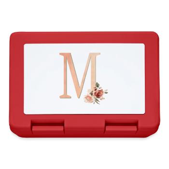 M Brief mit Blumen - Brotdose - Rot - Vorne