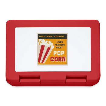 Popcorn essen ironisches Sprichwort Corn Pop Corn - Brotdose - Rot - Vorne