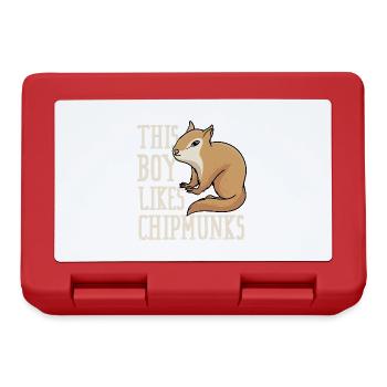 Boy Likes Chipmunks Forest Animal Nature - Lunchbox - red - Front