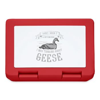 En pensant aux oies, jolies oies, oiseaux sauvages - Boîte à goûter - rouge - Devant