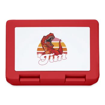 TIM - Beau prénom de garçon avec T-REX Dino - Boîte à goûter - rouge - Devant