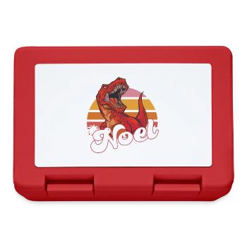 NOEL - Beau prénom de garçon avec T-REX Dino - Boîte à goûter - rouge - Devant