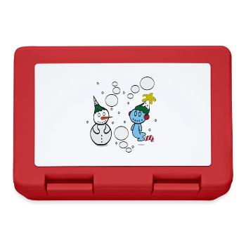 Schneemann und Geist - Brotdose - Rot - Vorne