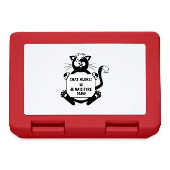 Chat Alors! Je vais être Papa! Futur papa, cadeau - Boîte à goûter - rouge - Devant