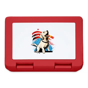 Labrador Hund USA Geschenk - Brotdose - Rot - Vorne