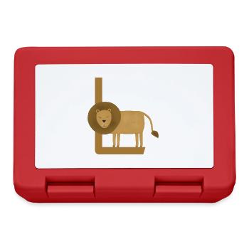 L - LEO - ABC, Alphabet, Lettre, Animal, Nom - Boîte à goûter - rouge - Devant