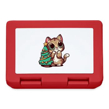 Chat de Noël surpris: magie du sapin de Noël - Boîte à goûter - rouge - Devant