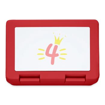 4th Birthday Crown - Lunchbox - red - Front