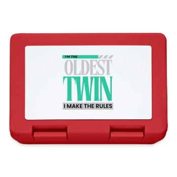 I'm The Oldest Twin I Make The Rules Funny Sibling - Lunchbox - red - Front