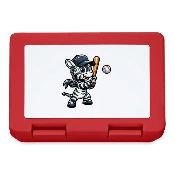 Joueur de baseball zèbre - rayures, vitesse - Boîte à goûter - rouge - Devant
