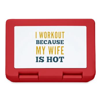 I Workout Because My Wife Is Hot Bodybuilding Gym - Lunchbox - red - Front