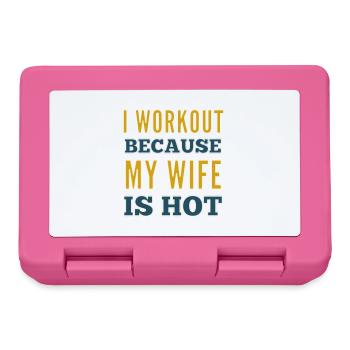 Je m’entraîne parce que ma femme est chaude salle de musculation - Boîte à goûter - rose - Devant