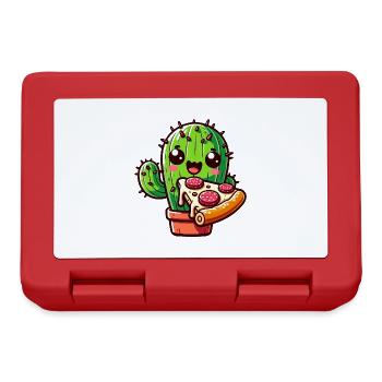 Cactus kawaii avec pizza, style bande dessinée - Boîte à goûter - rouge - Devant