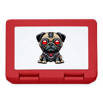 Pug Cyborg Robot Red Eyes - Lunchbox - red - Front
