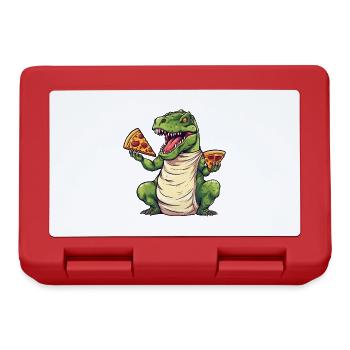 T-Rex Amateur de Pizza Dinosaure - Boîte à goûter - rouge - Devant