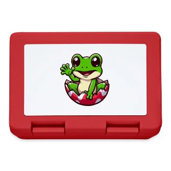 Colorful Easter Egg with Hatching Frog Design - Lunchbox - red - Front