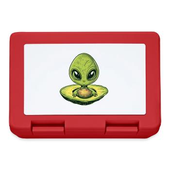 Cooler Alien Avocado mit Sonnenbrille & UFO Design - Brotdose - Rot - Vorne