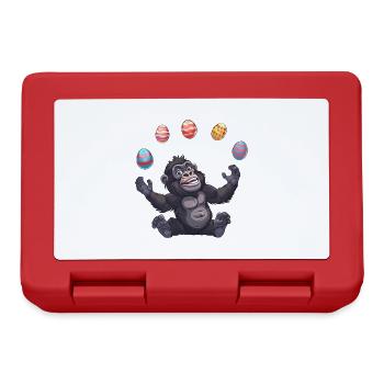 Jongleur de gorille de Pâques avec des œufs - Boîte à goûter - rouge - Devant