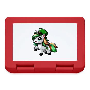 St. Patrick's Unicorn Cartoon - Lunchbox - red - Front