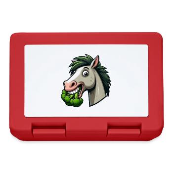 Dog Horse Broccoli Green Hair Vegan - Lunchbox - red - Front