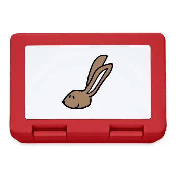 Hase Kaninchen Häschen Cartoon Kleintier niedlich - Brotdose - Rot - Vorne