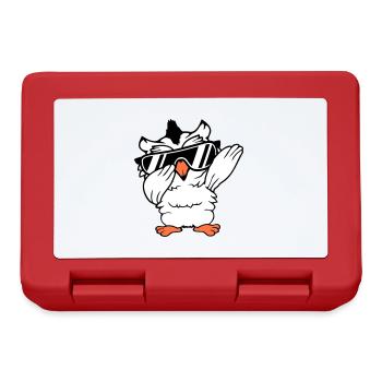 Owl Dabbing Dab Dance Pose Gesture Sunglasses Cute - Lunchbox - red - Front