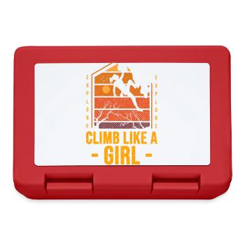 Climb Like a Girl Rock Climbing Bouldering 80's - Lunchbox - red - Front