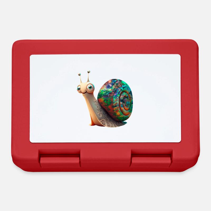 Opal Snail - Opal Schnecke Schneckenhaus - Brotdose - Rot