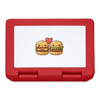 Burger Paar Liebe Herz Lustig - Brotdose - Rot - Vorne