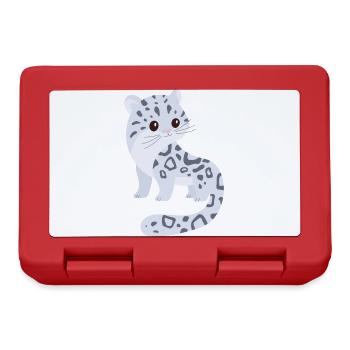 Schnee Leopard - Brotdose - Rot - Vorne