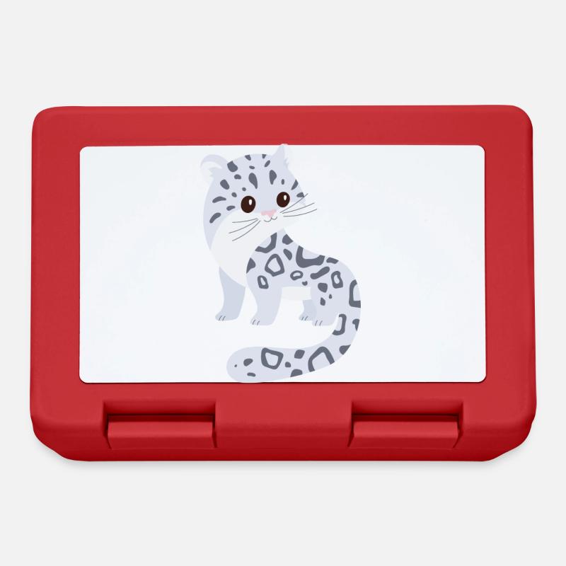 Schnee Leopard - Brotdose - Rot