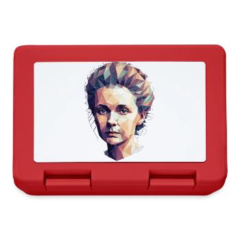 Portrait Marie Curie Polygon Kunst - Brotdose - Rot - Vorne