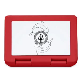 Dolphin and shark (black) - Lunchbox - red - Front