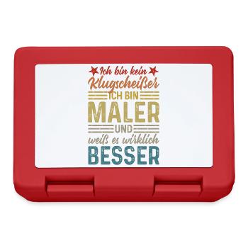 Ich bin kein Klugscheißer lustiger Spruch Maler - Brotdose - Rot - Vorne