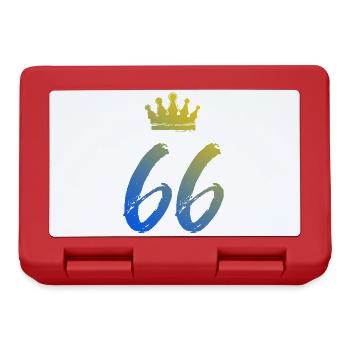 66 Zahl Krone - Brotdose - Rot - Vorne