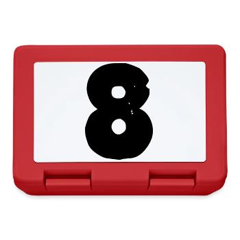 8 Zahl - Brotdose - Rot - Vorne