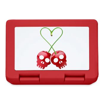 Cherry Cherry Skull, Heart Cherry Valentine's Day - Lunchbox - red - Front