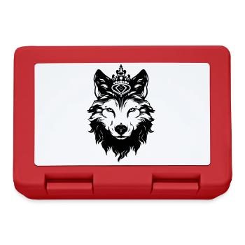 Roi tête de couronne de loup - Boîte à goûter - rouge - Devant