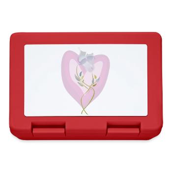 Sanfte weiße Tulpe Herz Illustration - Brotdose - Rot - Vorne