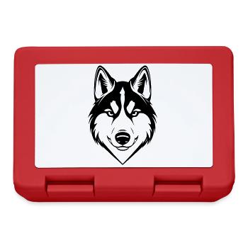 Tête de chien Husky - Boîte à goûter - rouge - Devant