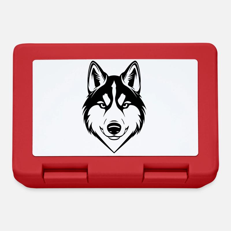 Husky Hund Kopf - Brotdose - Rot