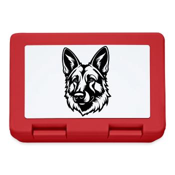 German Shepherd Dog Head - Lunchbox - red - Front