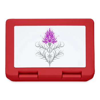 Distel Tattoo Scottish Thistle Botanical Art - Brotdose - Rot - Vorne